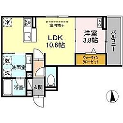セレスティア藤江町 1LDKの間取図画像