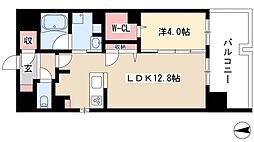 高畑T-2マンション 1LDKの間取図画像