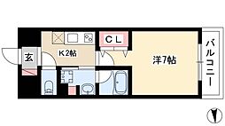 ジュール亀島 1Kの間取図画像