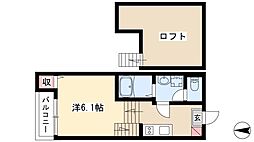ハーモニーテラス上名古屋 1Kの間取図画像