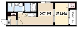Okimihouse 1DKの間取図画像