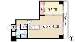 エルミタージュ新栄 1LDKの間取図画像