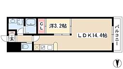 グラマシー白川公園 1LDKの間取図画像