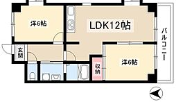 コーポラス小出 2LDKの間取図画像