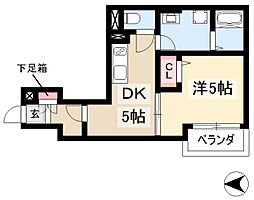 トルナーレ 1DKの間取図画像