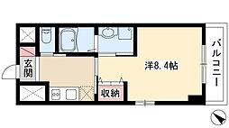ブルーシャトー 1Kの間取図画像