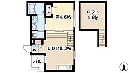 サンシエ浄心 1LDKの間取図画像