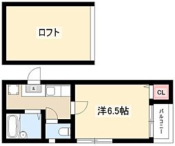 ロフト栄生 1Kの間取図画像
