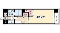 パンシオン千種 1Kの間取図画像