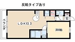 ニッセイディーセント金山 1LDKの間取図画像