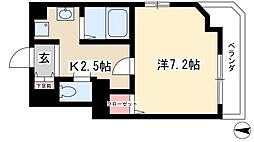 フォーヴル中島 1Kの間取図画像