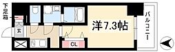 S-RESIDENCE亀島駅前ascent 1Kの間取図画像