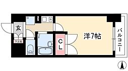 セントラルハイツ筒井 1Kの間取図画像