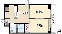 H.I.ビル 2LDKの間取図画像