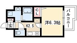 フローライト上前津 1Kの間取図画像