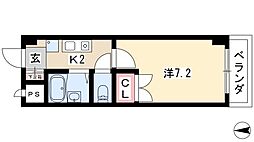 ソレイユYK 1Kの間取図画像