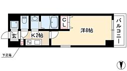 リアライズ松原 1Kの間取図画像