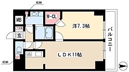 パークアクシス丸の内 1LDKの間取図画像