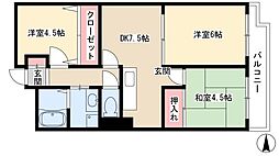 センターヒル橘 2LDKの間取図画像
