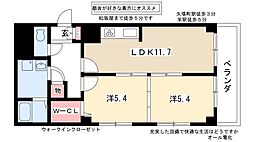 フィーブルサカエ 2LDKの間取図画像