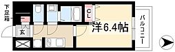 ディアレイシャス名古屋中村公園II 1Kの間取図画像
