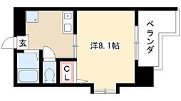 サンシャイン上前津 1Kの間取図画像
