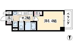 プレサンスSAKAE白川公園2 1Kの間取図画像