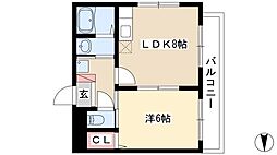 エクセル・フルール 1LDKの間取図画像