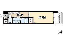 エクセルシオール栄 1Kの間取図画像