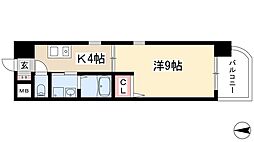 エクセルシオール栄 1DKの間取図画像