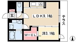パーチェ浄心 1LDKの間取図画像