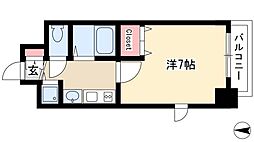 プレサンス新栄デコール 1Kの間取図画像