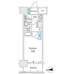 PONANT鶴舞公園 1Kの間取図画像