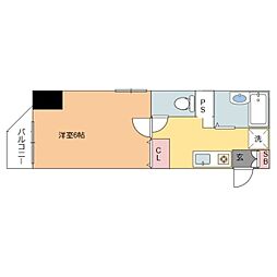タウンコートパル 1Kの間取図画像