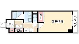 レジデンス上前津スクエア 1Kの間取図画像