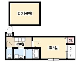 aletta本陣 1Kの間取図画像