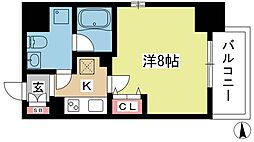 アクアヒルズ 1Kの間取図画像