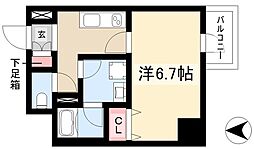 ディアレイシャス丸の内 1Kの間取図画像