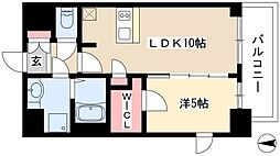 プレサンス栄ブリオ 1LDKの間取図画像