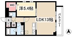 シェールブラン 1LDKの間取図画像