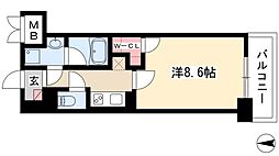 グランドコスモス 1Kの間取図画像