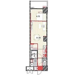 BSRESIDENCESAKAE 1LDKの間取図画像