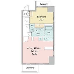 レジディア久屋大通2 1LDKの間取図画像