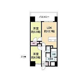 ラドゥセール山王 2LDKの間取図画像
