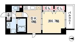 グリーンコートカメジマ 1DKの間取図画像