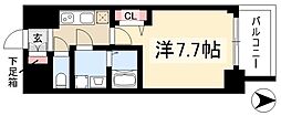 プレサンス桜通ザ・タイムズ 1Kの間取図画像