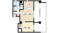 プロシード金山 1LDKの間取図画像