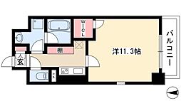 アスピラシオン名駅 1Kの間取図画像