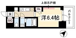 プレサンス上前津ディアシス 1Kの間取図画像