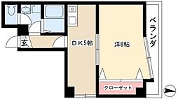 YM丸の内 1DKの間取図画像
